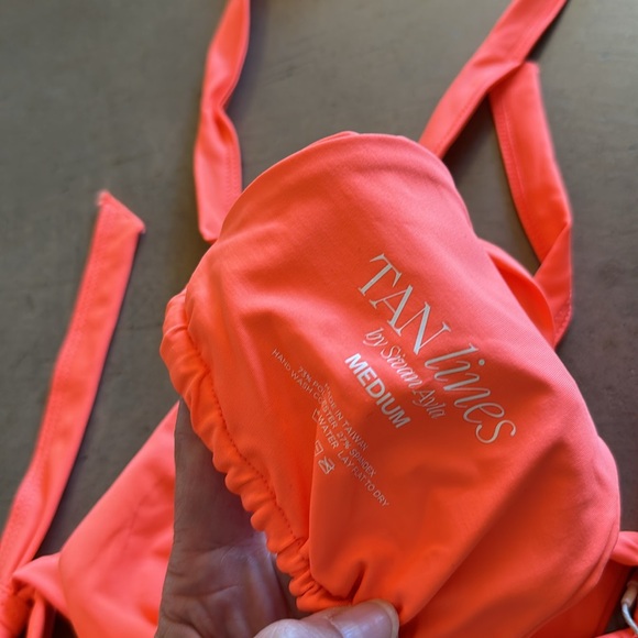 Tan Lines by Sivan Ayla - neon orange bikini- SZE M - tie sides ( approx SZ 4-6) - Picture 5 of 6